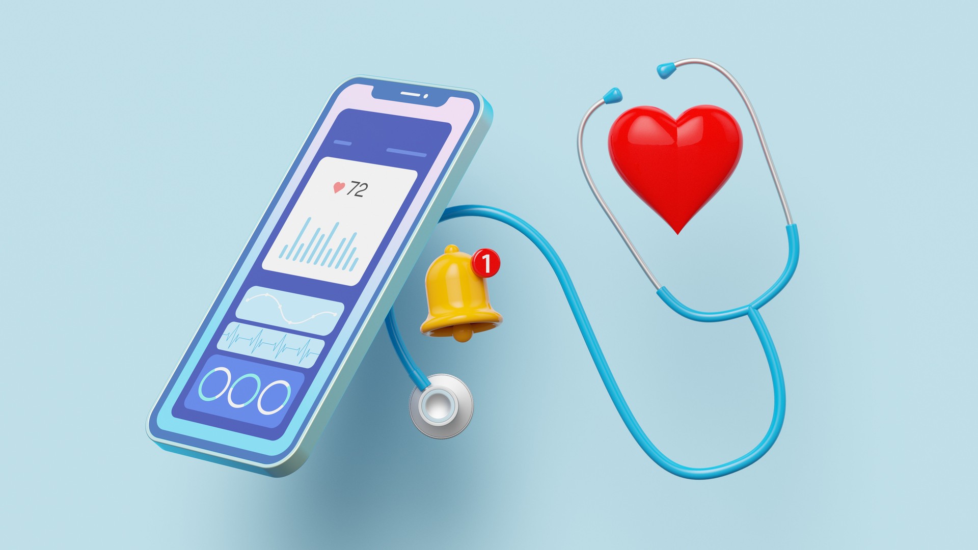 Smartphone Stethoscope Illustration: Health Technology